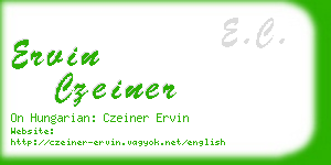 ervin czeiner business card